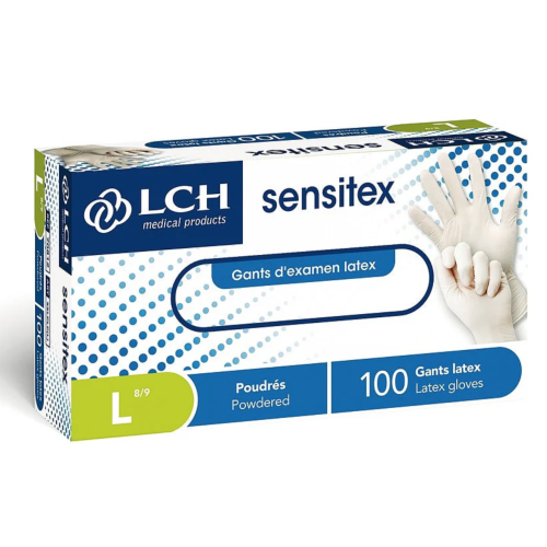 Gants Sensitex en latex poudrés non stériles 100 gants Taille L