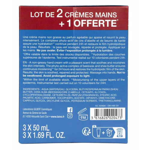 Crème Mains Sèches à Abîmées 3 x 50 ml dont 50 ml Offerts