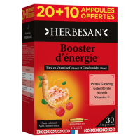 Panax Ginseng CA Meyer Gelée Royale Vitamine C Acérola 20 Ampoules + 10 Ampoules Offertes