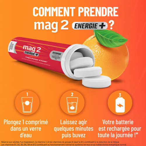 Mag 2 Energie+ 30 comprimés effervescents