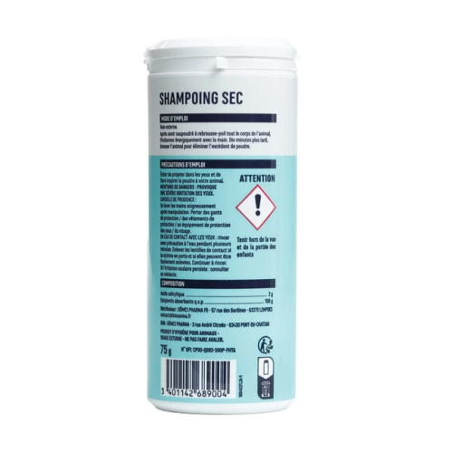 Hygiène Shampooing Sec pour Chien et Chat 75 g