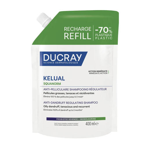 Kelual Squanorm Shampooing Régulateur Anti-pelliculaire Eco-Recharge 400 ml