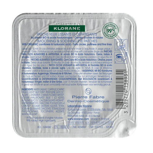 Bleuet Patchs Yeux Lissants et Défatigants Bleuet Bio & Acide Hyaluronique 2 Patchs