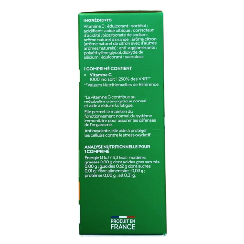 Vitamine C 1000 mg orange citron sans sucres 24 comprimés effervescents