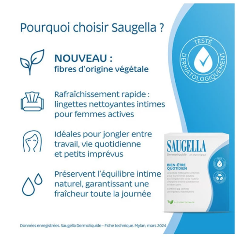 Dermoliquide Lingettes Nettoyantes Intimes 10 Lingettes Individuelles