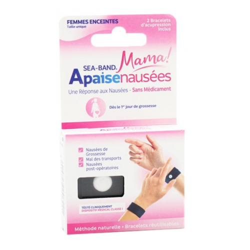 Femmes Enceintes Apaisenausées Paire de Bracelets d'Acupression Noir