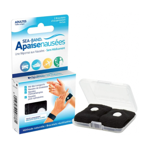 Adultes Apaisenausées Paire de Bracelets d'Acupression Noir