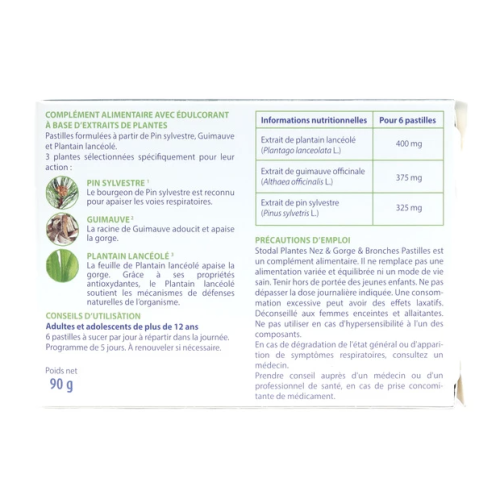 Stodal Plantes Nez gorge bronches pastilles citron 36 pastilles