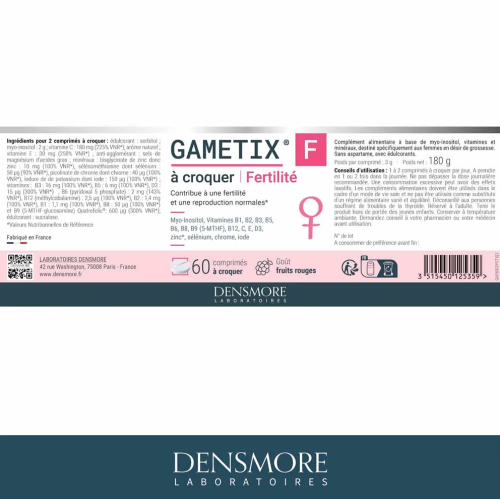 Gametix F Fertilité 60 Comprimés à Croquer