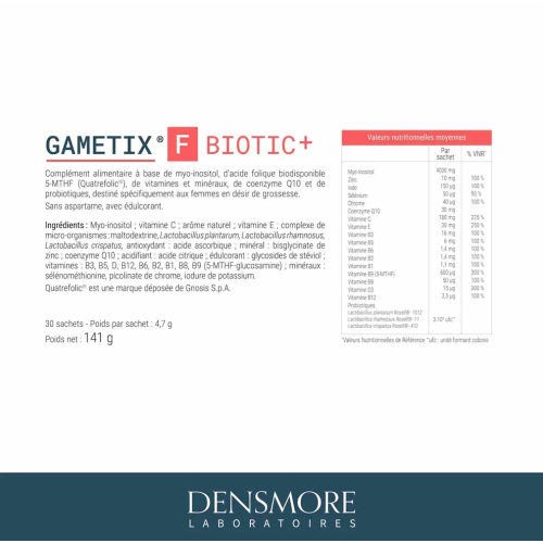 Gametix F Biotic+ Fertilité 30 Sachets