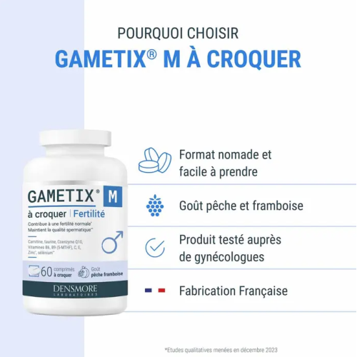 Gynecologie Gametix M Fertilité Hommes 60 comprimés à croquer