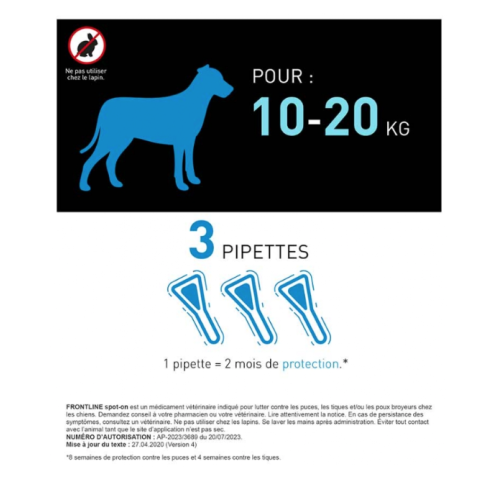 Spot-On Chien M (10-20 kg) 3 Pipettes