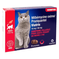 Milbémycine Oxime Praziquantel Chat + 2 Kg 2 Comprimés