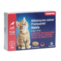 Milbémycine Oxime Praziquantel Chat et Chaton moins de 2 Kg 2 Comprimés