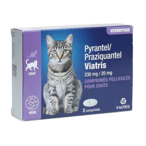 Pyrantel Praziquantel Chat 2 Comprimés