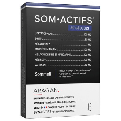 SynActifs SomActifs 30 Gélules - Sommeil Réparateur Naturel