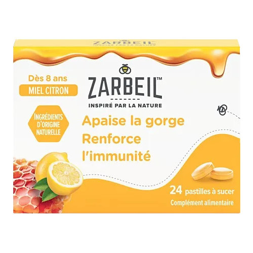 Zarbeil Gorges Immunité 24 pastilles Apaisant et Défenses Immunitaires