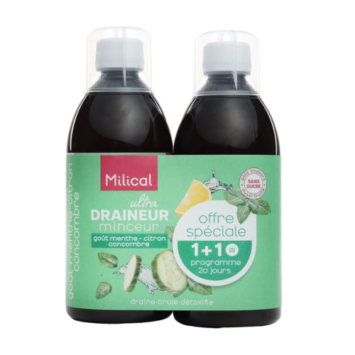 Ultra Draineur Minceur Menthe-Citron-Concombre 2 x 500 ml