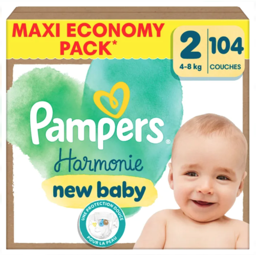 Harmonie Couches Bébé Taille 2 (4 à 8 kg) 104 Couches