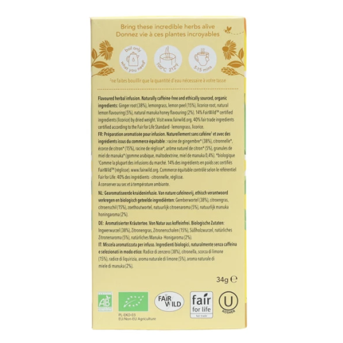 Infusion Citron, Gingembre et Miel de Manuka 20 sachets