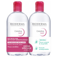 BIODERMA Créaline H2O 2x500mL - Nettoyage doux et efficace