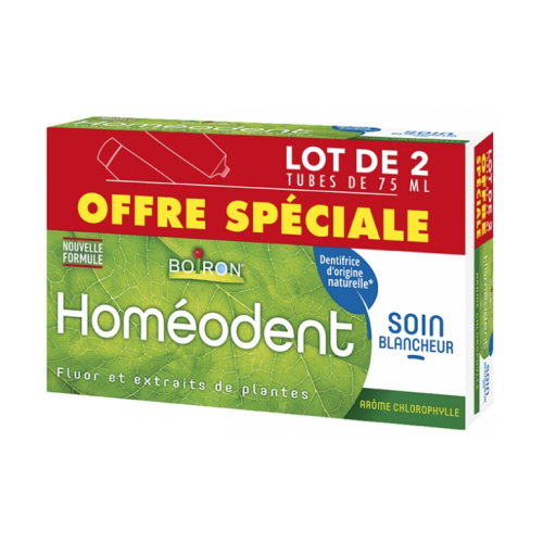 Homéodent Soin Blancheur Chlorophylle 2 x 75 ml
