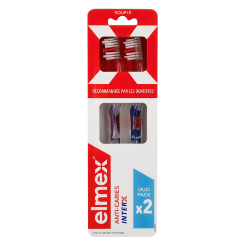 Brosse à Dents Anti-Caries InterX Souple 2 Brosses à dents