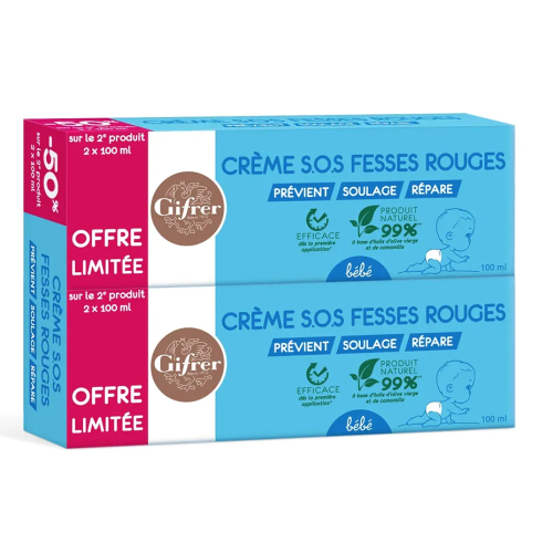 Crème SOS Fesses Rouges 2 x 100 ml