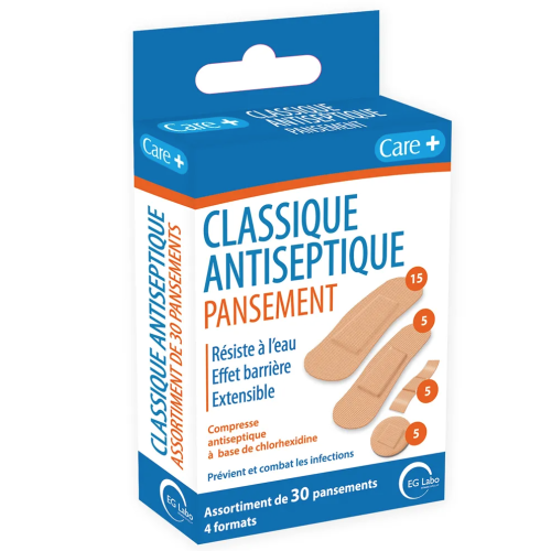 Care+ Pansement Antiseptique 30 pansements