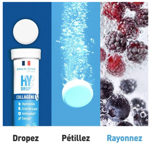HyDrop Collagène 1 g 18 Comprimés Effervescents