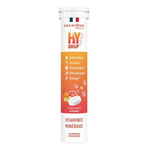 HyDrop Vitamines Minéraux 20 Comprimés Effervescents Agrumes