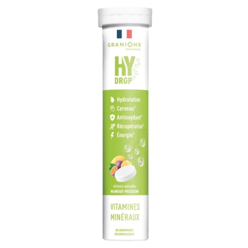 HyDrop Vitamines Minéraux 20 Comprimés Effervescents Mangue Passion