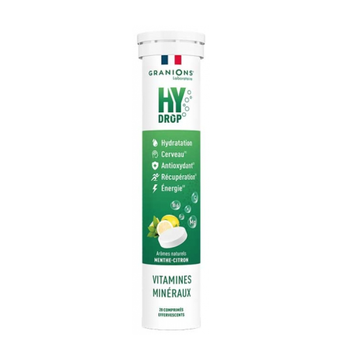 HyDrop Vitamines Minéraux 20 Comprimés Effervescents Menthe Citron