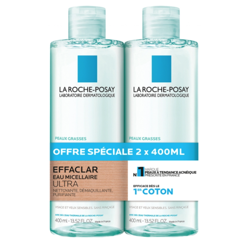 Effaclar Eau Micellaire Ultra Peaux Grasses 2 x 400 ml