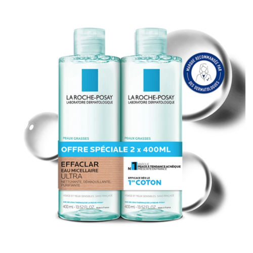 Effaclar Eau Micellaire Ultra Peaux Grasses 2 x 400 ml