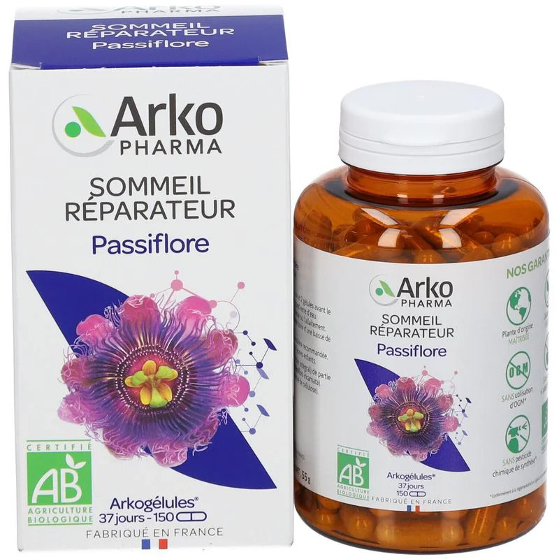 Panneau de garantie arrière de la boîte Arkopharma : maîtrise origine végétale, gélules 100% végétal