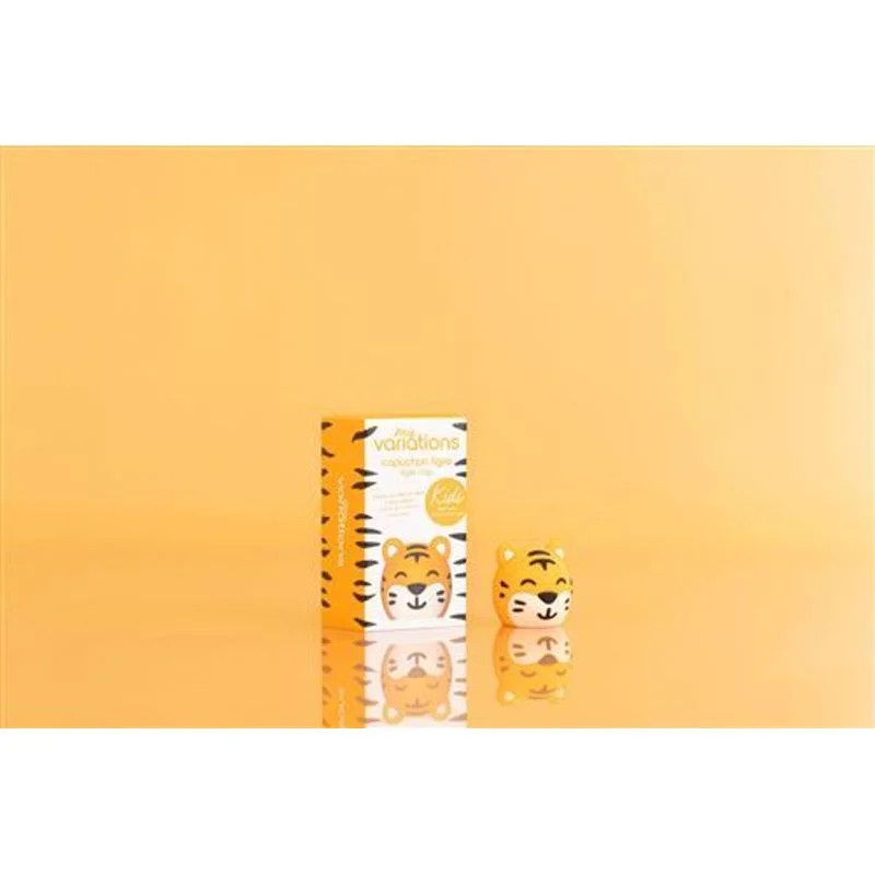 Boîte de la brosse à dents sonique MyVariations Kids Tigre 1064289 à côté d'une petite tête de tigre