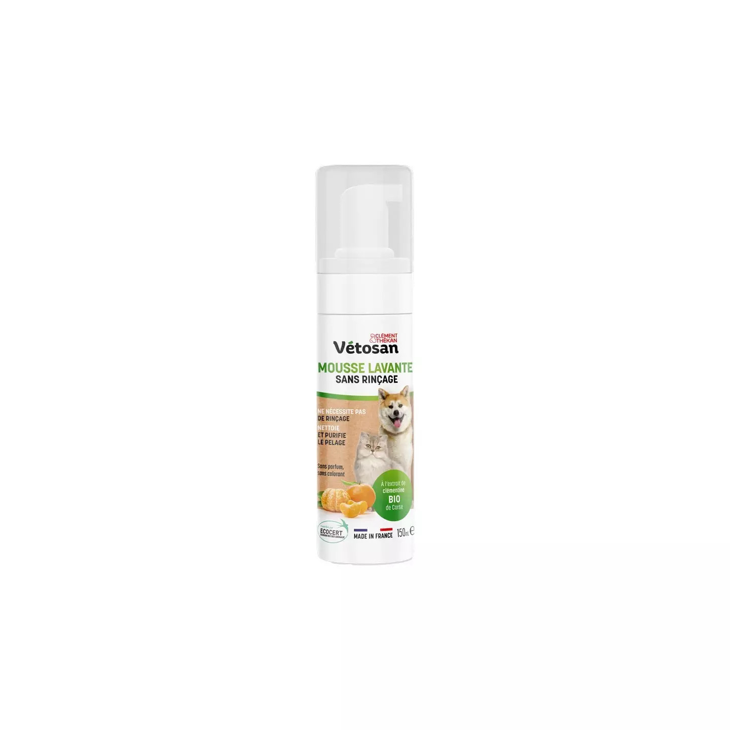 VETOSAN ECOSOIN Mousse Nettoyante Sans Rinçage - 150ml