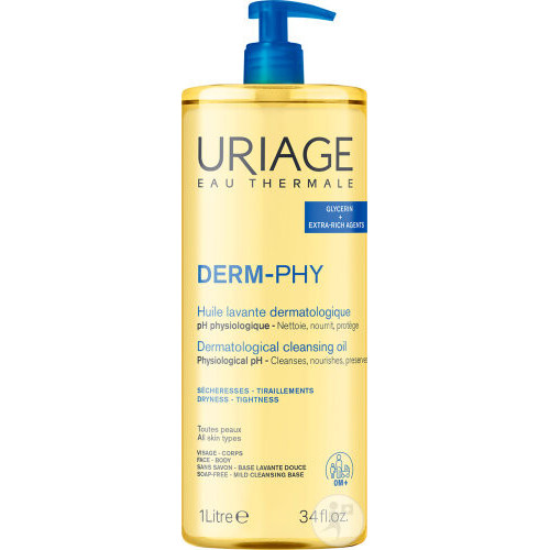 URIAGE Huile Lavante 1L - Nettoie, Hydrate, Protège Peaux Sensibles