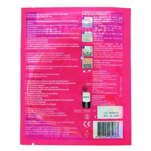 Patch menstruel GYNOPATCH - Chaleur douce 5 min, efficace jusqu'à 8h