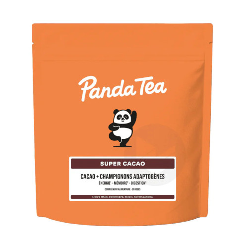 PANDA TEA Super Cacao : Énergie & Sérénité sans caféine - 21 doses