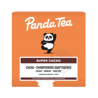 PANDA TEA Super Cacao : Boisson adaptogène sans caféine, 14 sticks