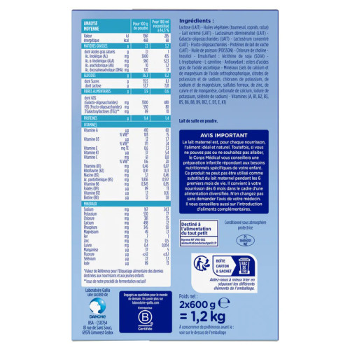 Gallia Calisma 2 Lait Poudre : Nutrition optimale 6-12 mois