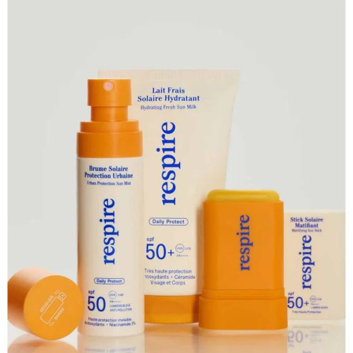 Respire SPF50 Brume : Protection UV + lumière bleue, peau fraîche