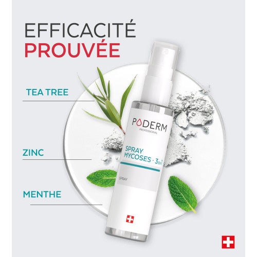 Spray PODERM Mycose Pieds : Élimine 99,9% des champignons en 1h