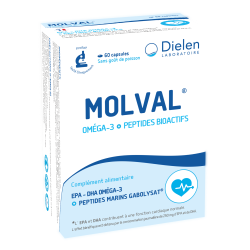 MOLVAL Oméga 3+Pept Bioact : Cœur & Santé Cardiaque | 60 Caps