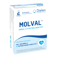 MOLVAL Oméga 3+Pept Bioact : Cœur & Santé Cardiaque | 60 Caps