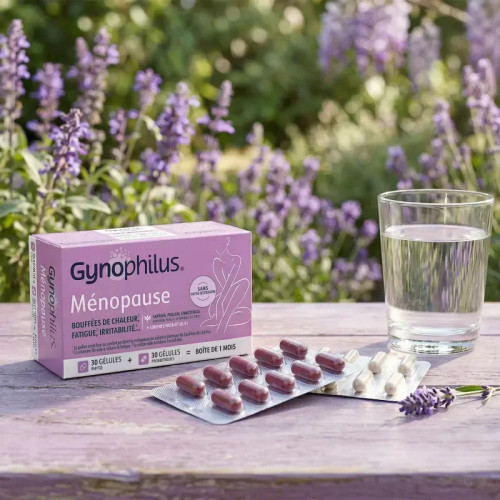 Complément ménopause : 60 gélules probiotiques + actifs végétaux
