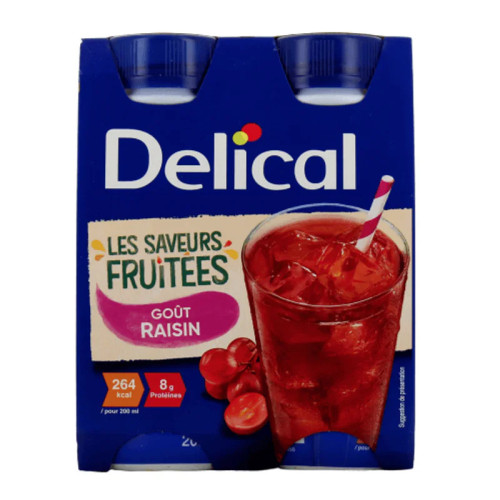 Boisson Nutrim DELICAL Raisin : 4g protéines/100ml, sans lactose