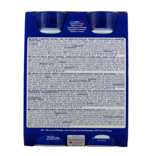 Boisson Nutrim DELICAL Raisin : 4g protéines/100ml, sans lactose